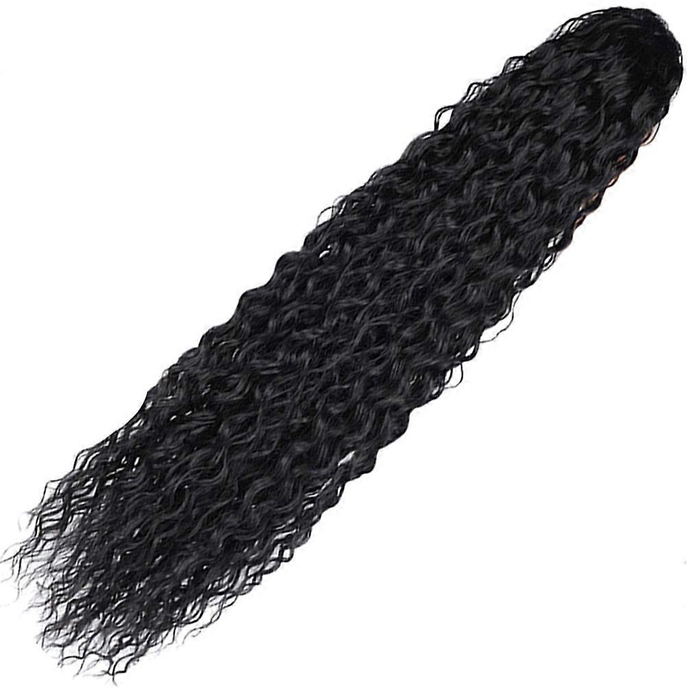 Black Ponytail Extension for Decoration 5Pcs Wavy Drawstring Hairpiece