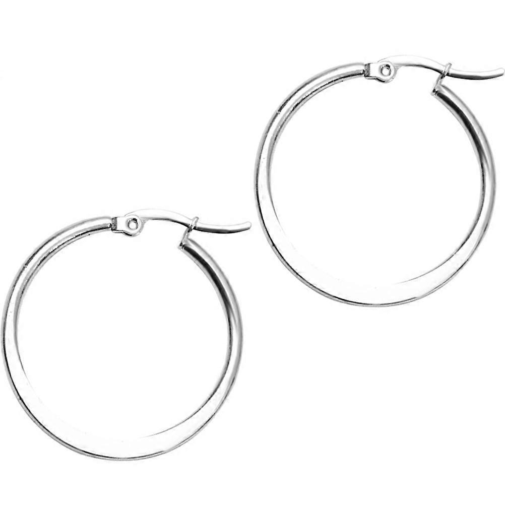 Round Loop Earrings for Women Silver Earrings Dangle Pair 2Pairs