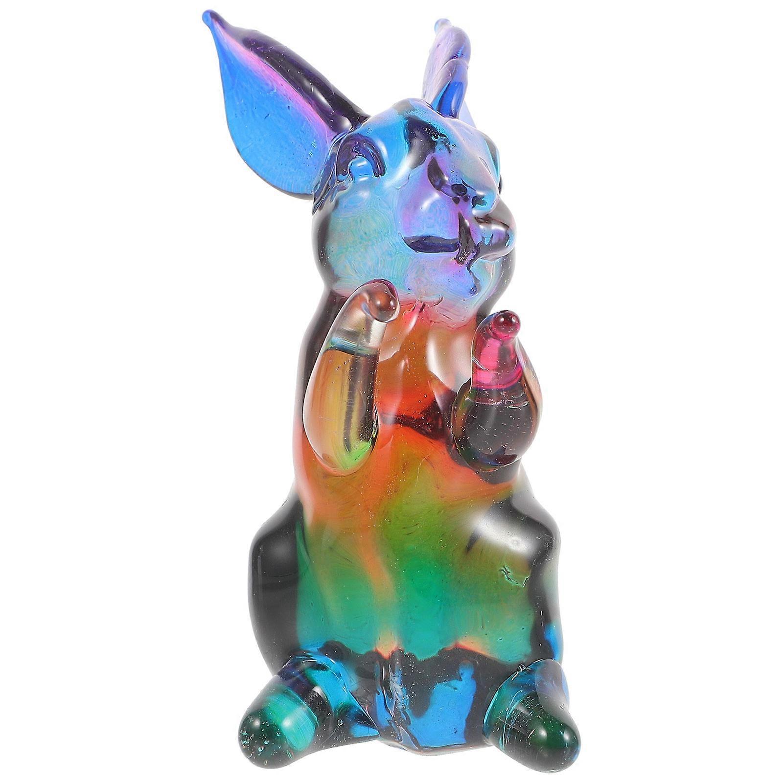 Crystal Bunny Figurine for Decor 3Pcs Year of The Rabbit Zodiac Statue
