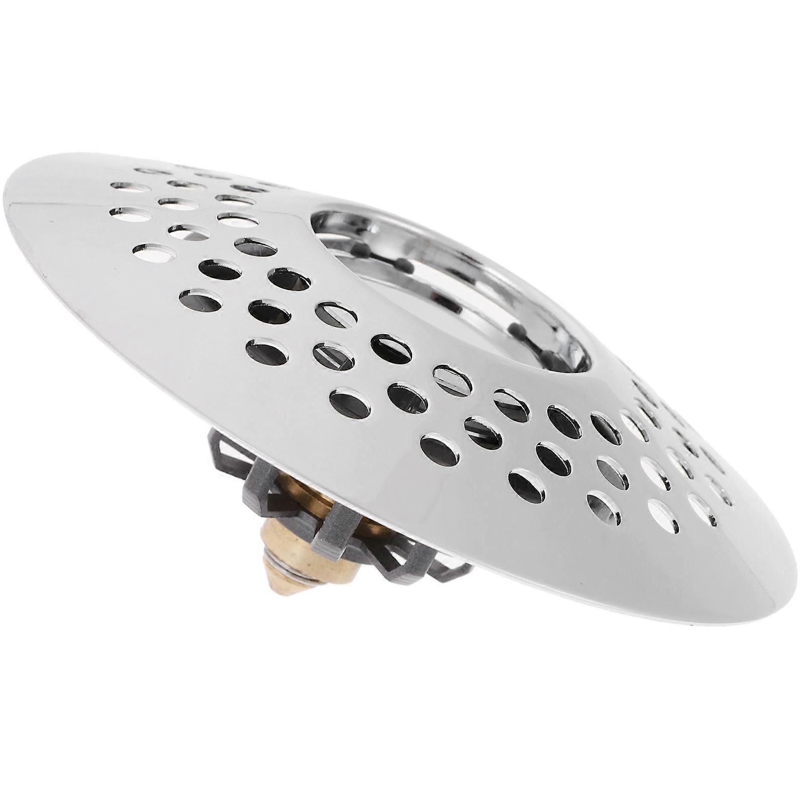 Bathtub Drain Plug Bathroom Basin Strainer for Usage 2Pcs Silver