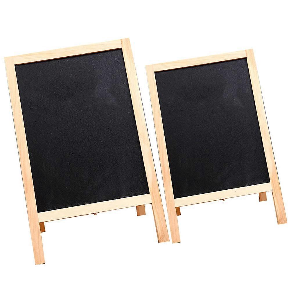 Wooden Chalkboard Folding Double-Sided Blackboard Memo Board 4Pcs for Home