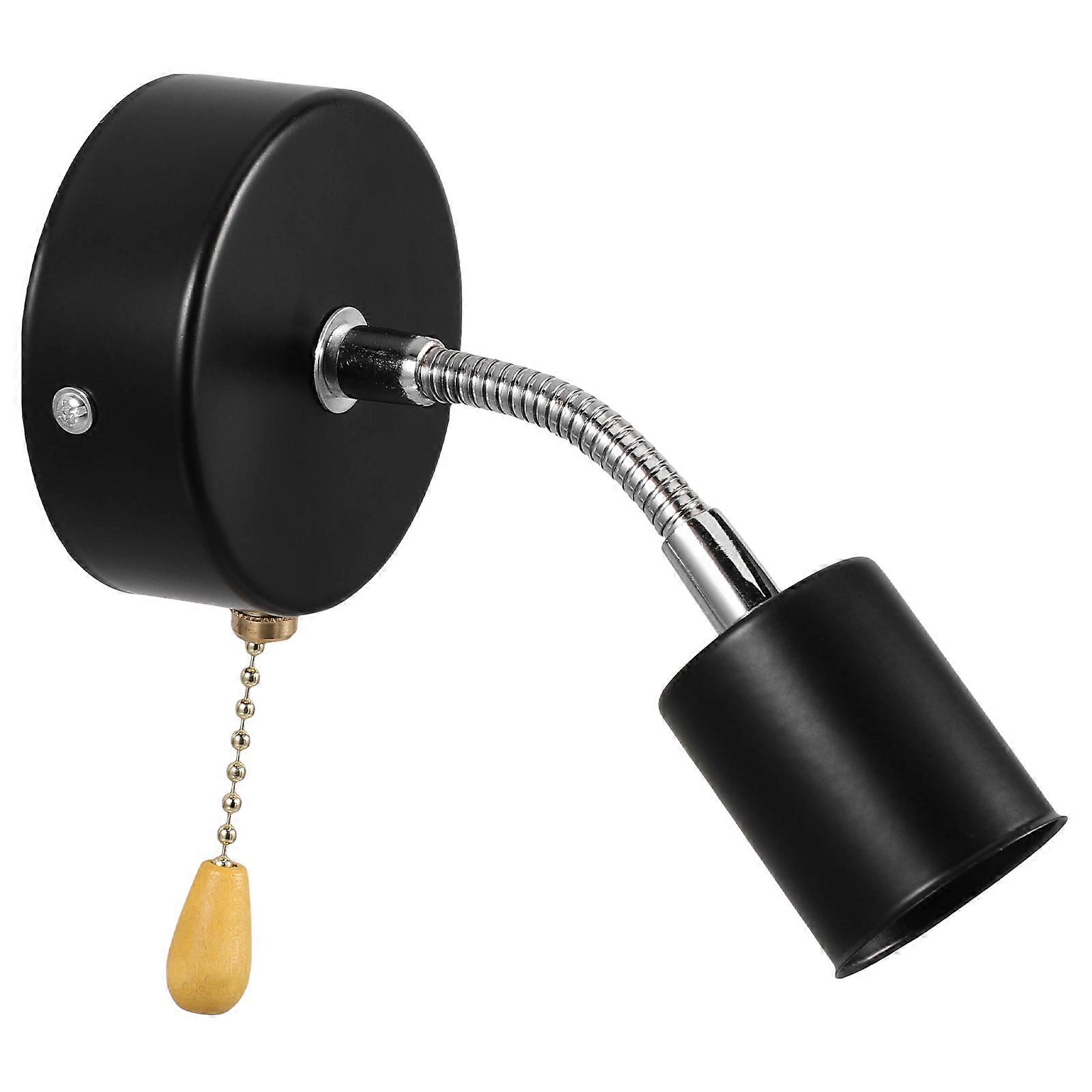 Sturdy 3 Sets Black Wall Lamp Holder For Decorative Lighting Installation E27 Socket Cylindrical Design