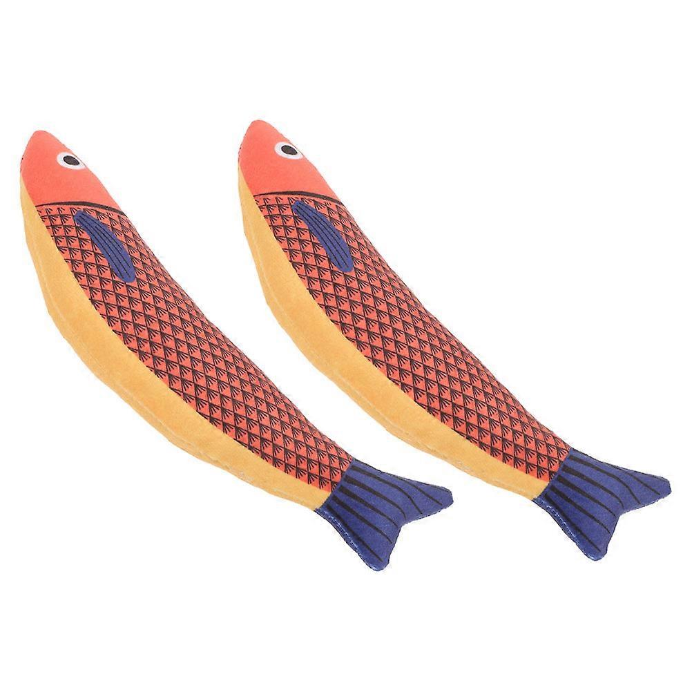 Plush Catnip Fish Toy Orange Cat Toy for Cat Teething 6Pcs