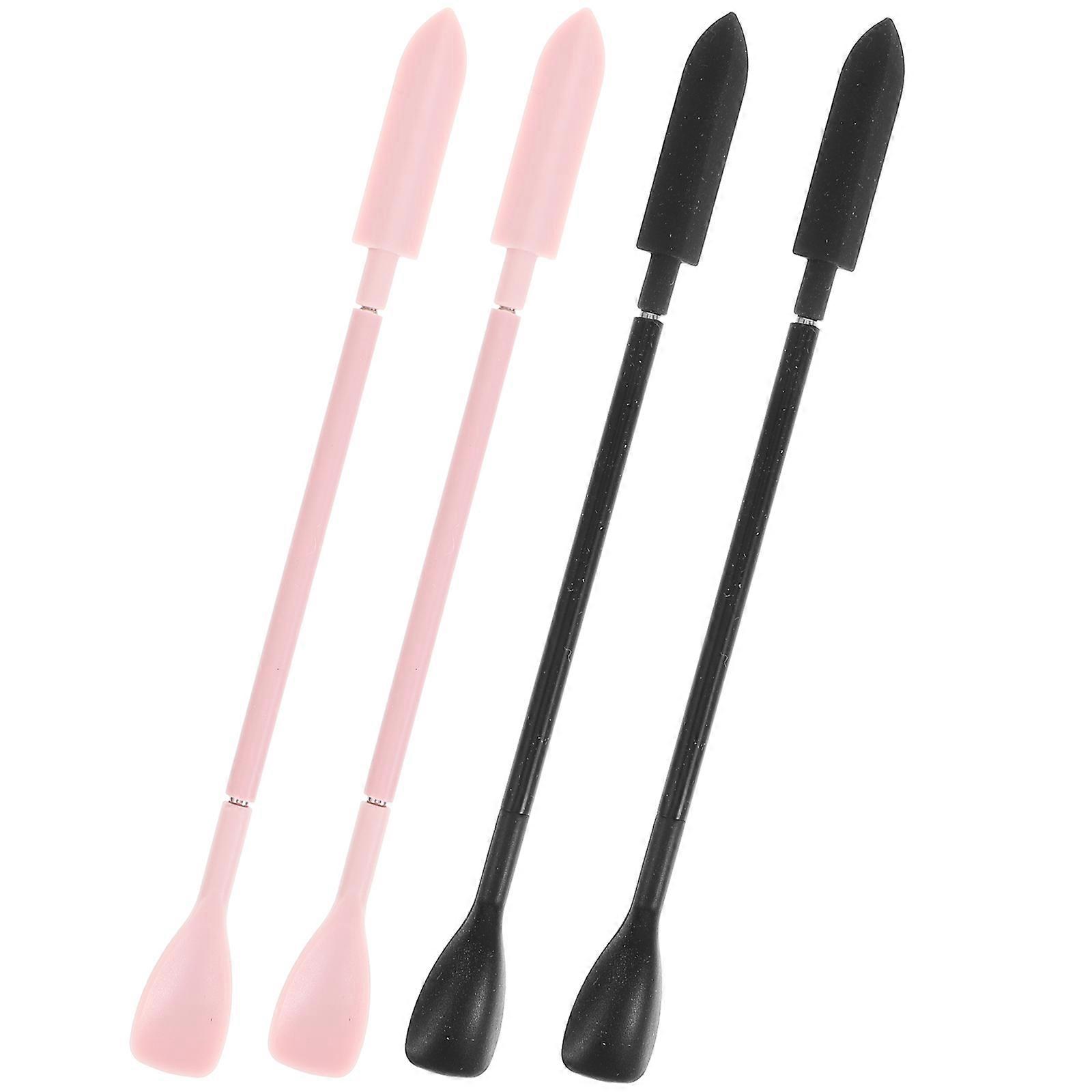 Face Cream Applicator Spatula Mini Spatulas Makeup Use Silicone Small Spatula Pink 4Pcs