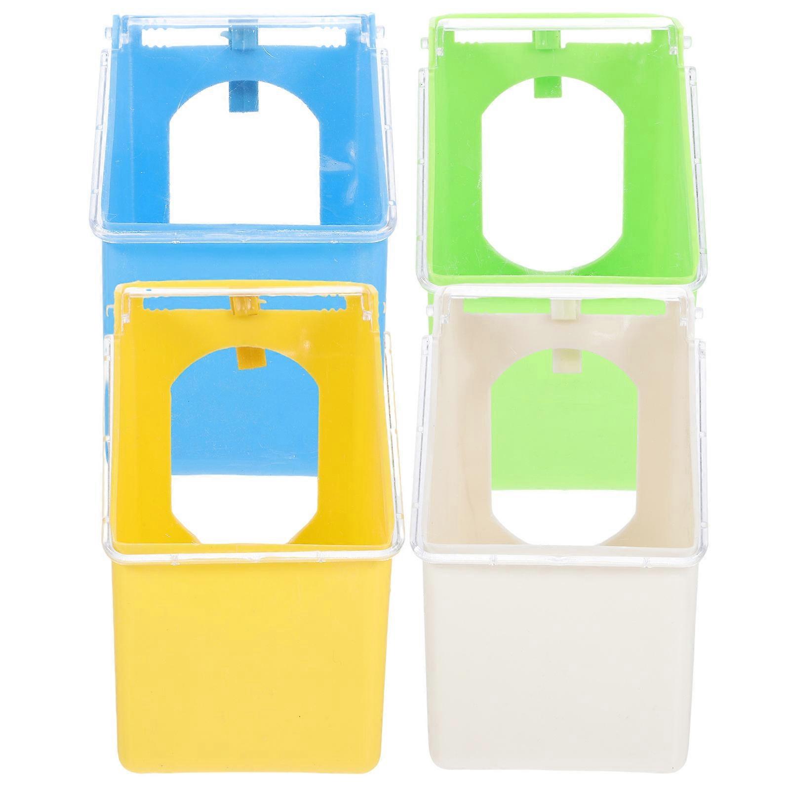 Durable Plastic Hanging Pigeon Feeder Multifunction Box 4Pcs for Pet Use