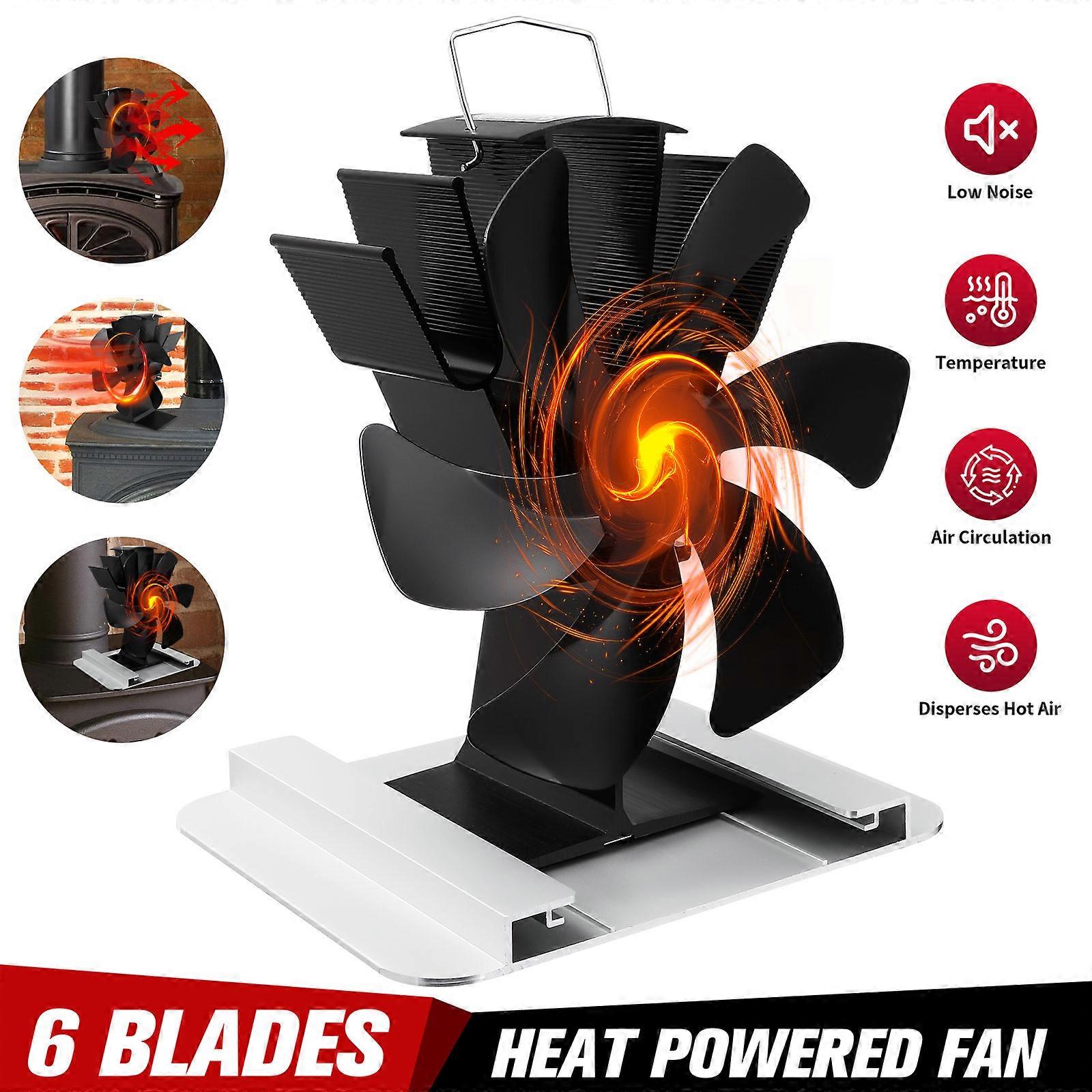 Fireplace Fan For Gas Stoves 19x18x10cm Black Improved Air Circulation 2Pcs