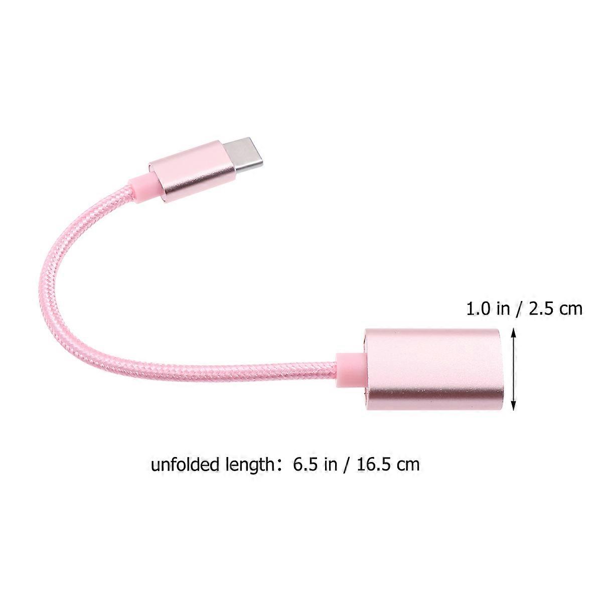 Type-C to USB Adapter Extender Cable for USB-C Enabled Devices in Rose Gold with Ultra-Fast Data 1Pcs