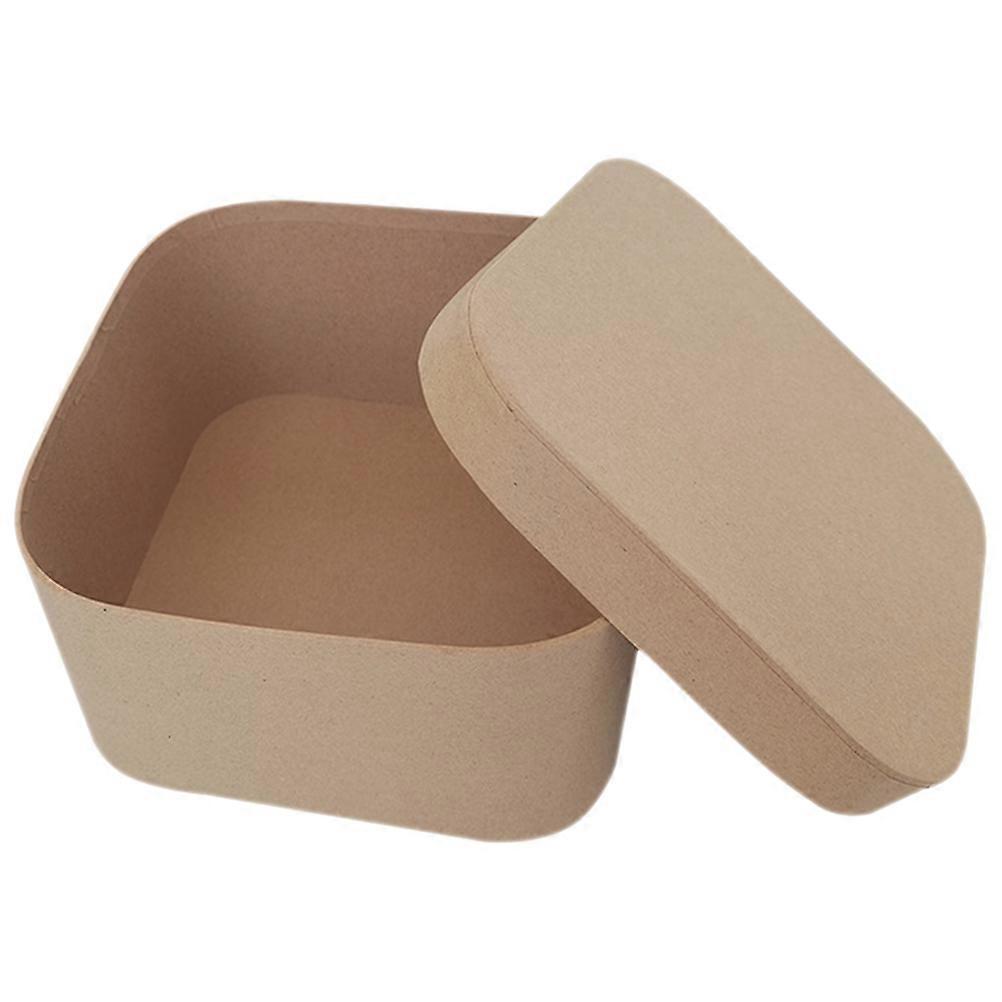 Chocolate Flowers Packing Box Square Shaped Gift Box With Lid For Special Events In Light Brown Color For Packaging 2Pcs