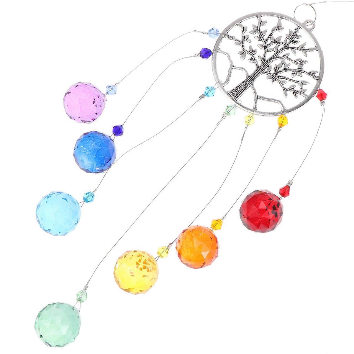 Crystal Life Tree Pendant for Decoration 2Pcs Multi Color Hanging Ornament