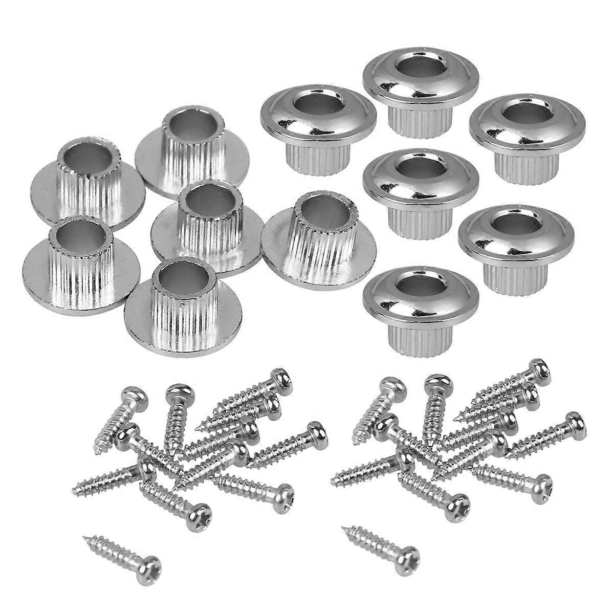 Guitar Tuning Peg Bushing Semiclosed Adapter for Guitar 6Sets Silver
