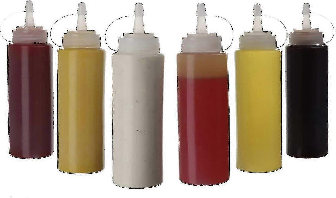 6 Pcs Sauce Bottle, 8 Oz Squeeze Condiment Bottle, Plastic Sauce Bottle Used