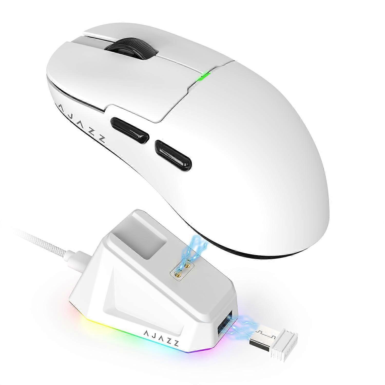 Ajazz 2.4G / Wired Dual Mode Gaming Mouse With Charge Dock White