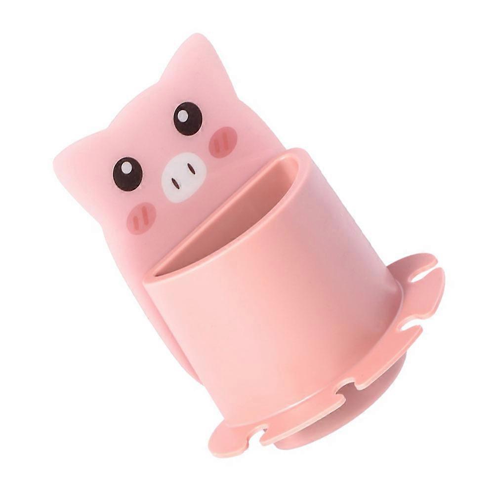 Rectangular Toothpaste Storage Rack 2 Pcs Bathroom Use Toothbrush Holder Easy Installation with Stylish Pink Appearance