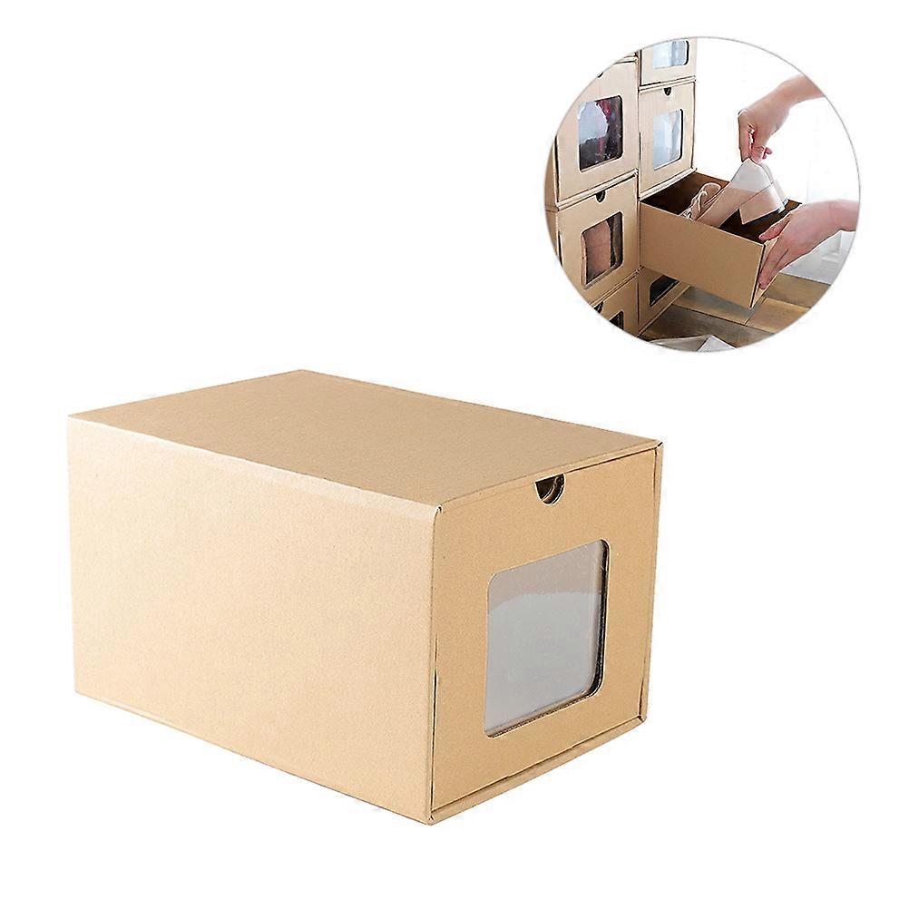 Shoes Paper Storage Box Foldable Drawer Type Shoe Box for Storage 2Pcs