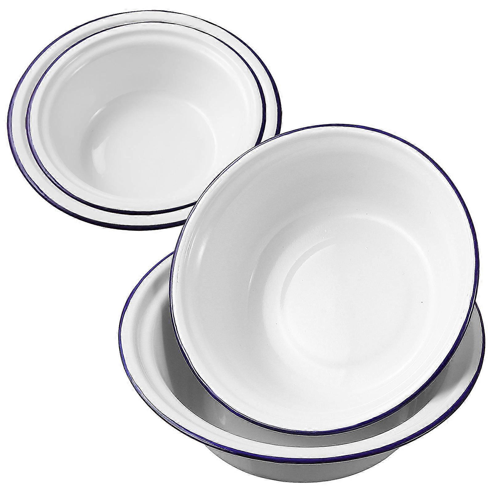 Enameled Bowls Unbreakable Cold Rolled Plate Material 4Pcs For Kitchen Serving