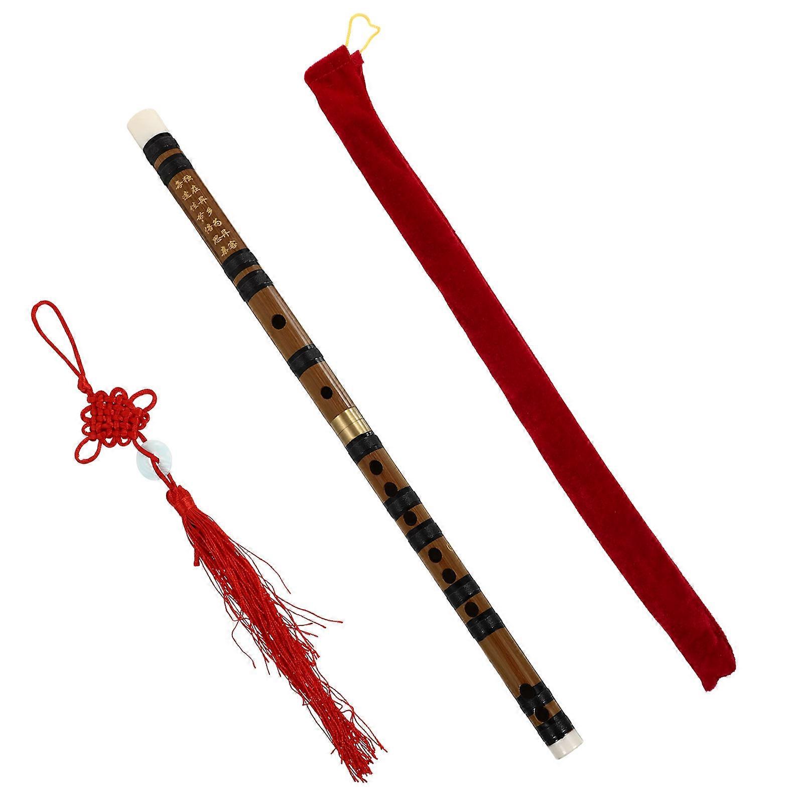 Chinese Traditional Instrument Bamboo Flute for Playing Use 1Set with Durable Build