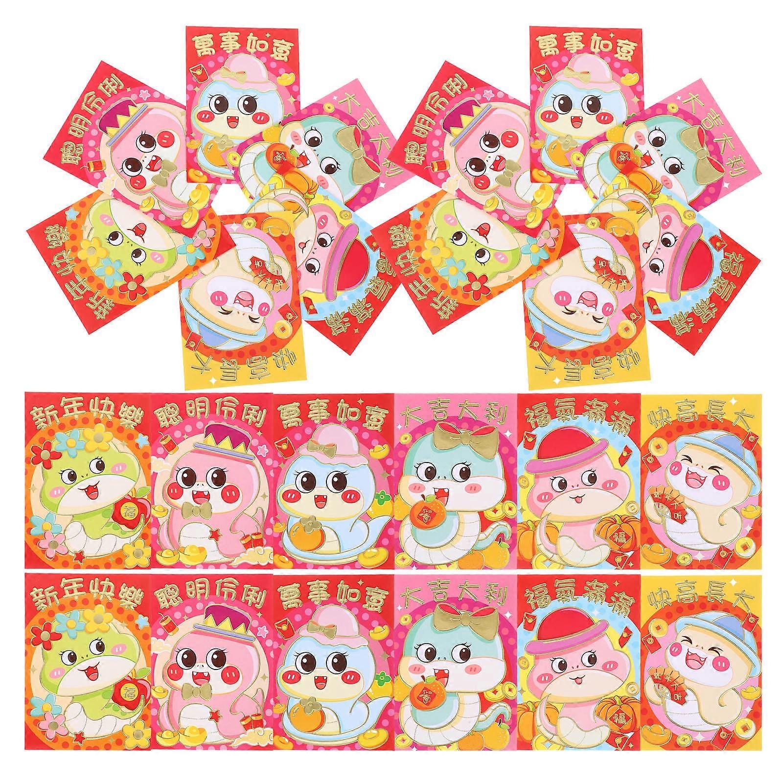New Year Red Packet Money Envelopes Suitable For People 150 Pcs Various Styles For Different Preferences Modern Design Rectangular