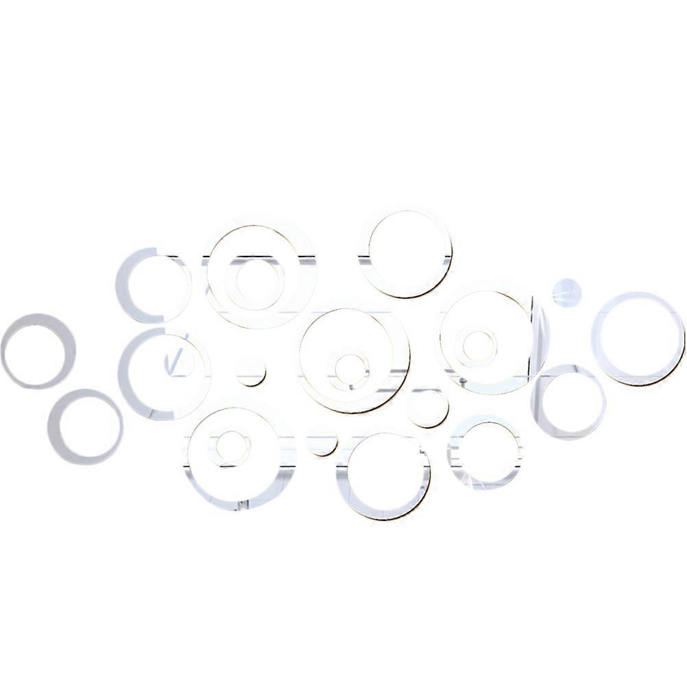 Round Pattern Acrylic Wall Stickers Silver for Decoration 4Sets