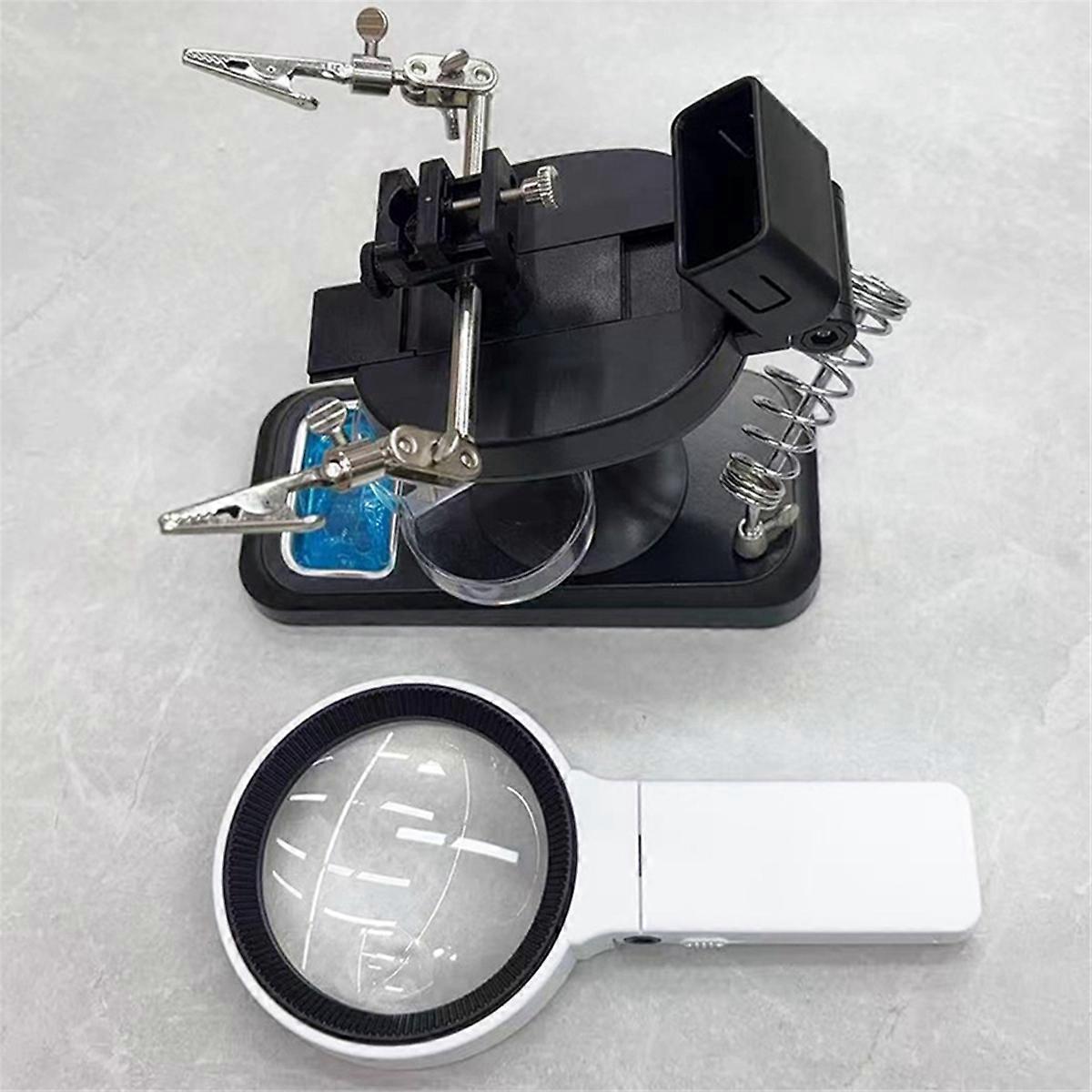 LED Lighted Magnifier Iron Bracket Clip A