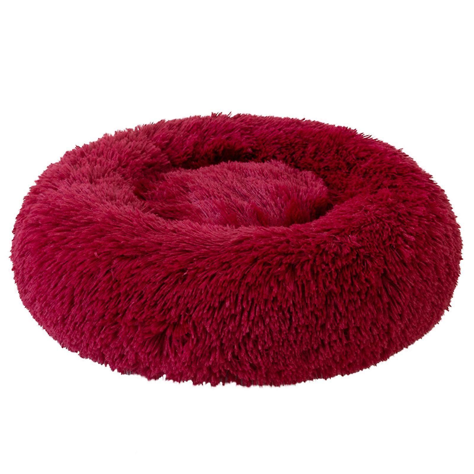 Cat Bed Dog Bed Soft Plush Round Pet Bed Warming Washable Round Bed