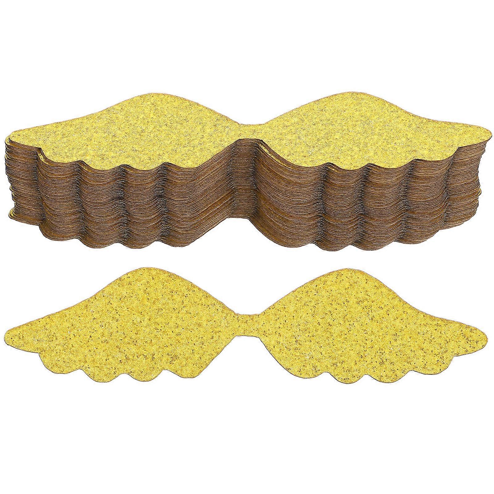 Golden Paper Chocolate Decoration Wing for Cake Insert 100Pcs