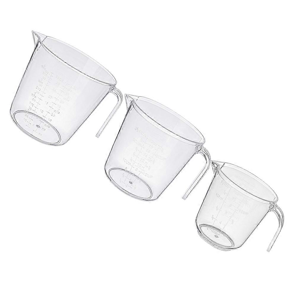 Easy Measuring Cup Set For Kitchen Use 3Pcs Transparent Graduated Measurement Tool