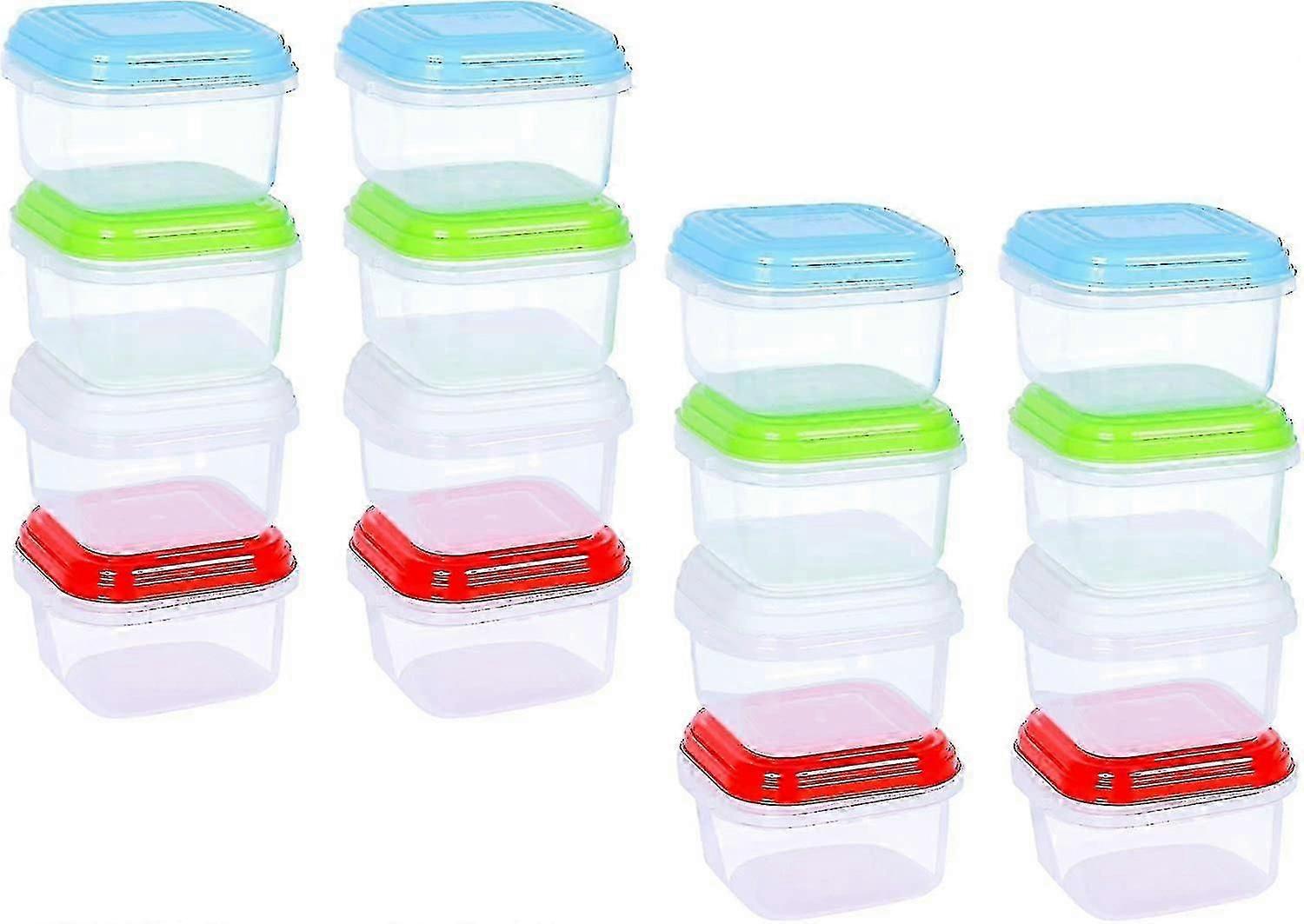 (pack Of 16 Mini) Small Baby Food Storage Box, Clear Plastic Storage Boxes With Airtight Lids