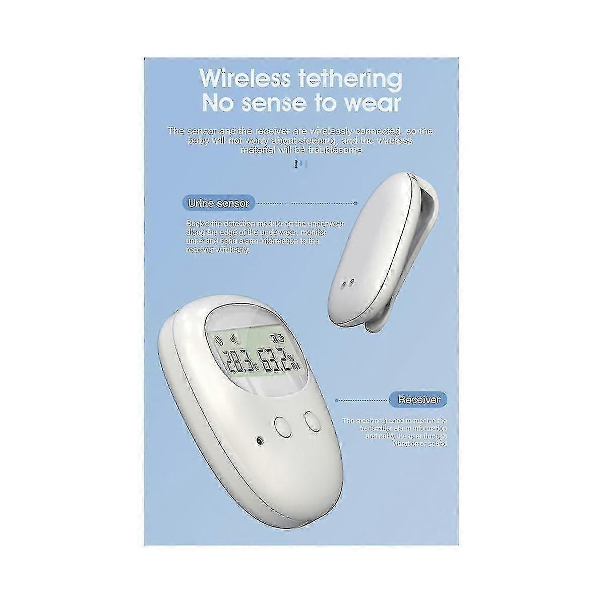 Wireless Bedwetting Alarm 10-20M Range Vibration Reminding Pee Alarm with Receiver for Kids Potty T