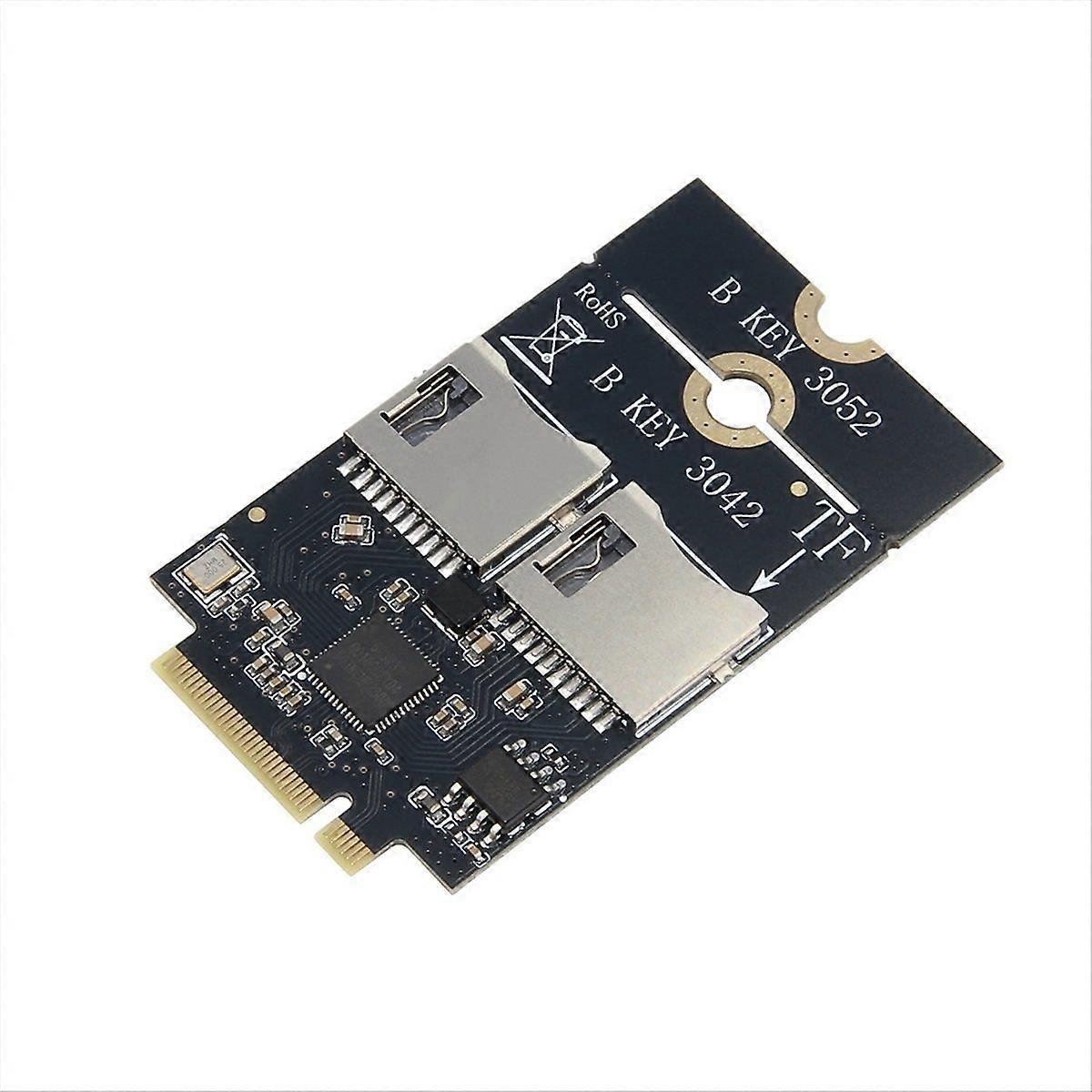 M.2 B-KEY to Double TF Adapter Board Rate 100 - 160M/S Support KEY-B USB3.0 Hot-Swap Stable and Goo