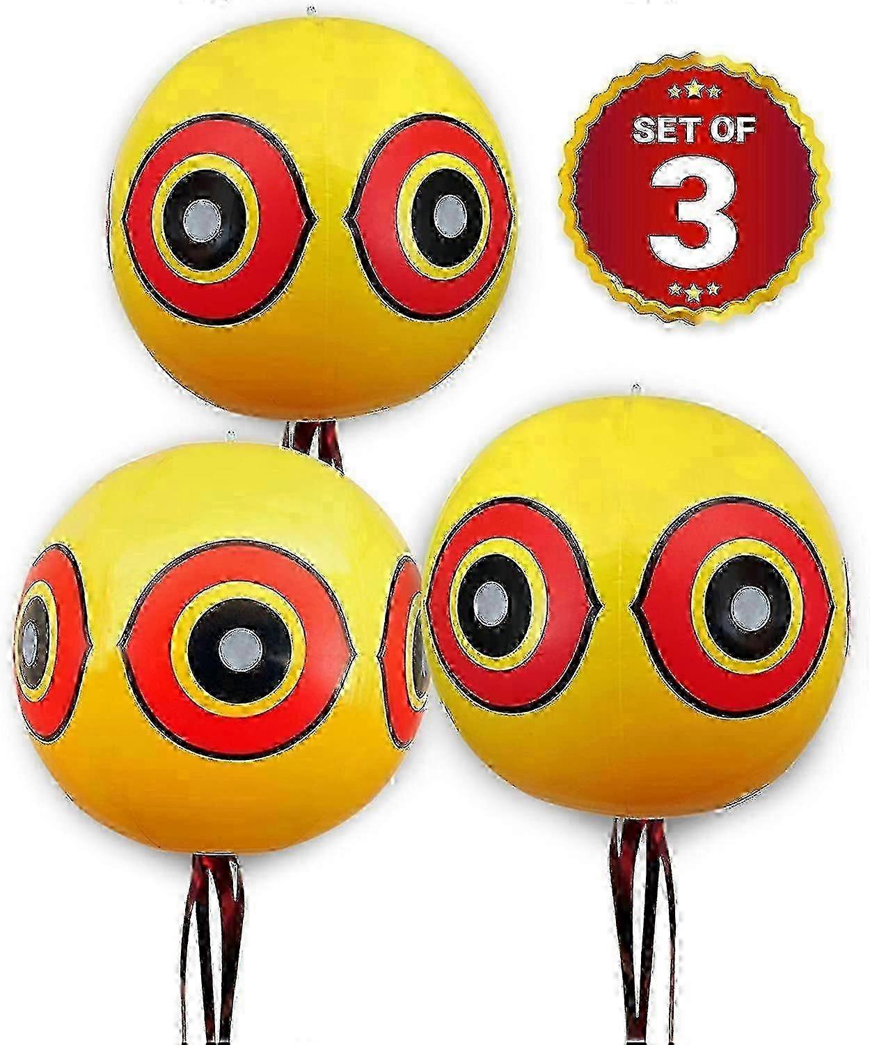 3 Pieces Of Repellent Bird Scare Eye For Stopping And Controlling Pigeons, Woodpeckers, Sparrows, Crows, Hawks Etc - Reliable Visual Bird Scare Deterr