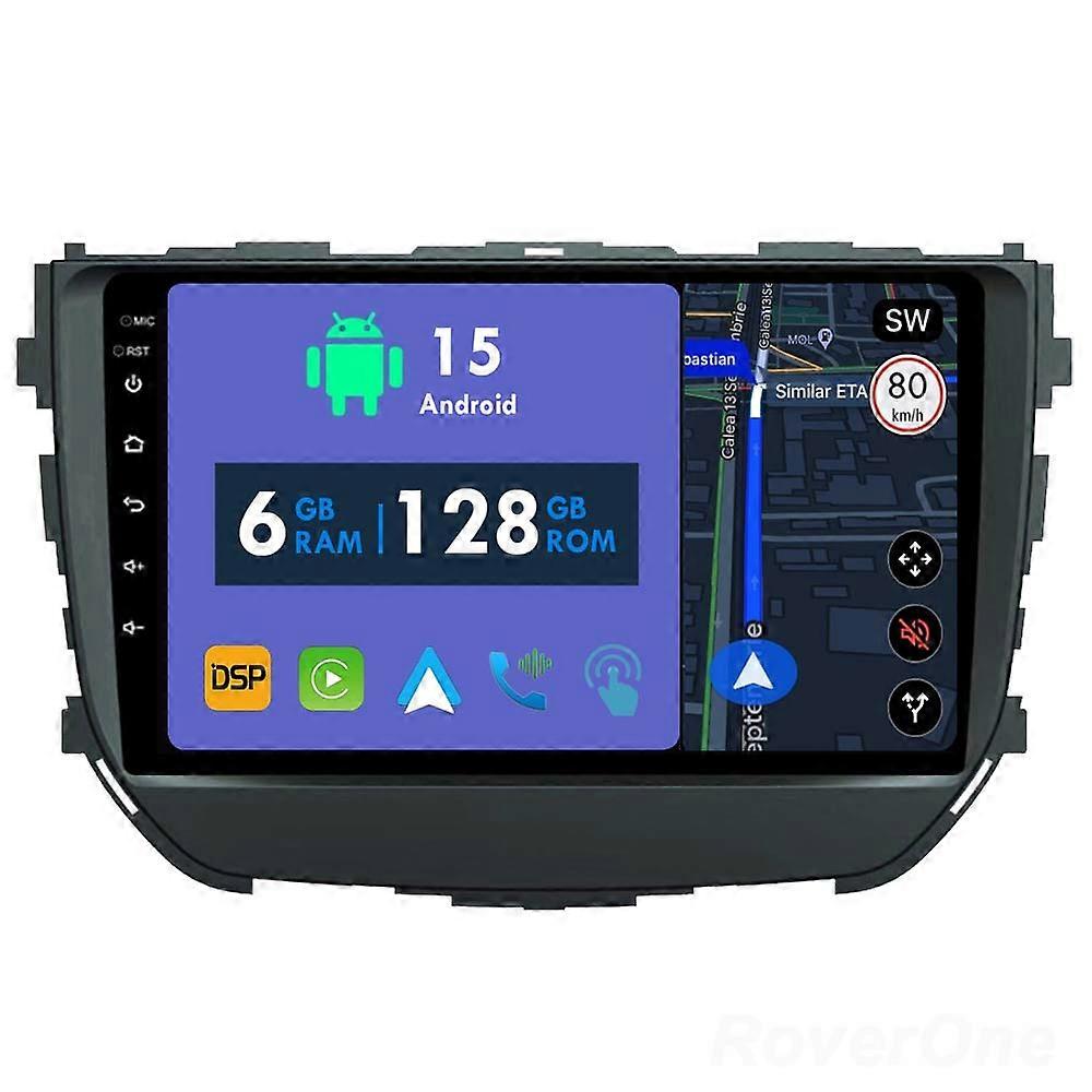 Car Radio 6G+128G CarPlay GPS Navigation Head Unit for Suzuki Vitara Brezza 2016 - 2019 Android Auto Bluetooth Stereo Touch Screen