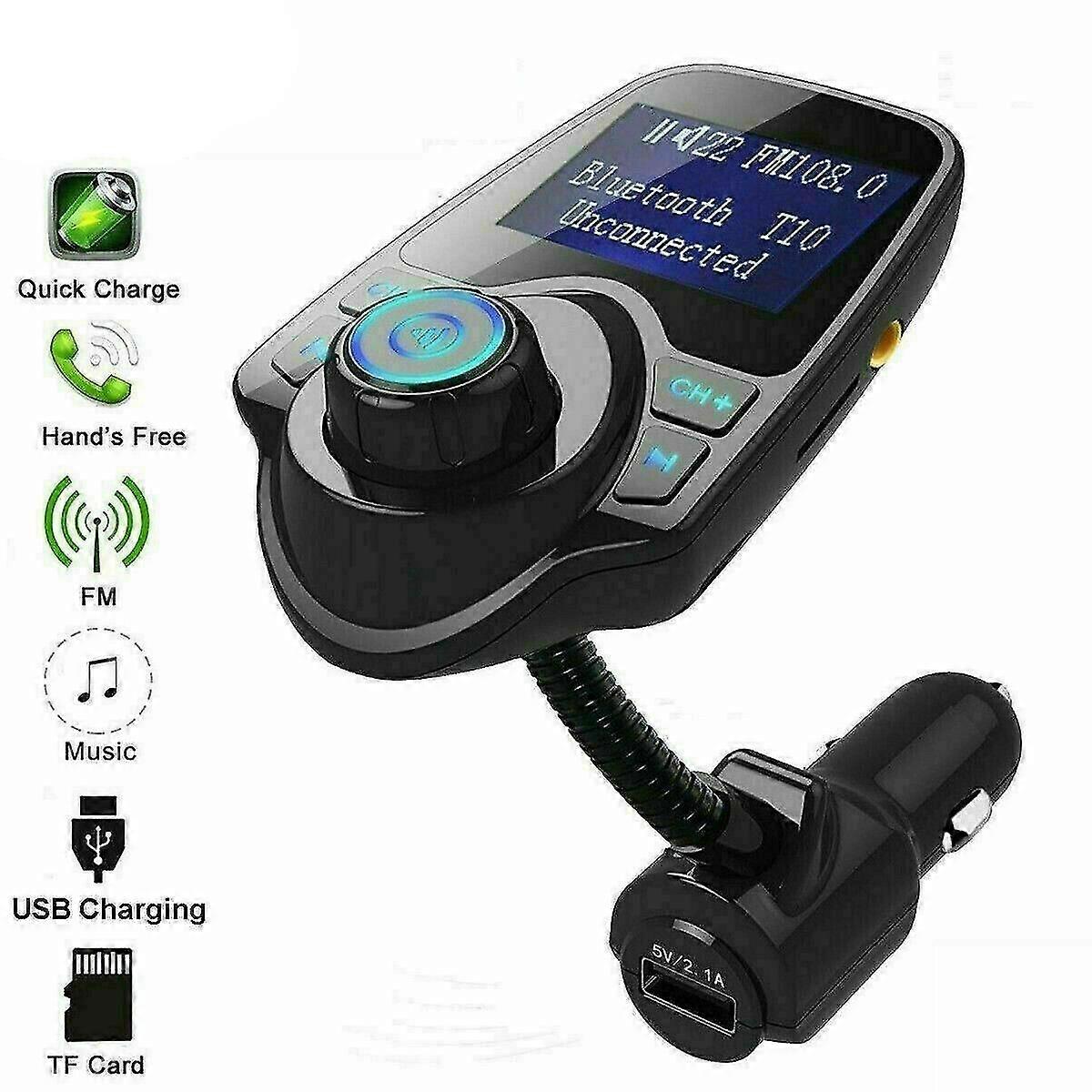 2 Usb Oplader Bluetooth In-car Trådløs Fm Transmitter Mp3 Radio Adapter Bil Kit