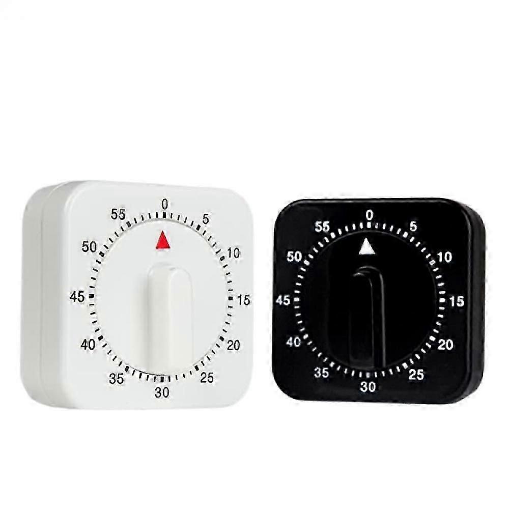 2-Pack Square 60 Minute Mechanical Kitchen Timer,chef Cooking Timer Clock With Loud Alarm,no Batteries Required - Kitchen Learning Management Timer Ma
