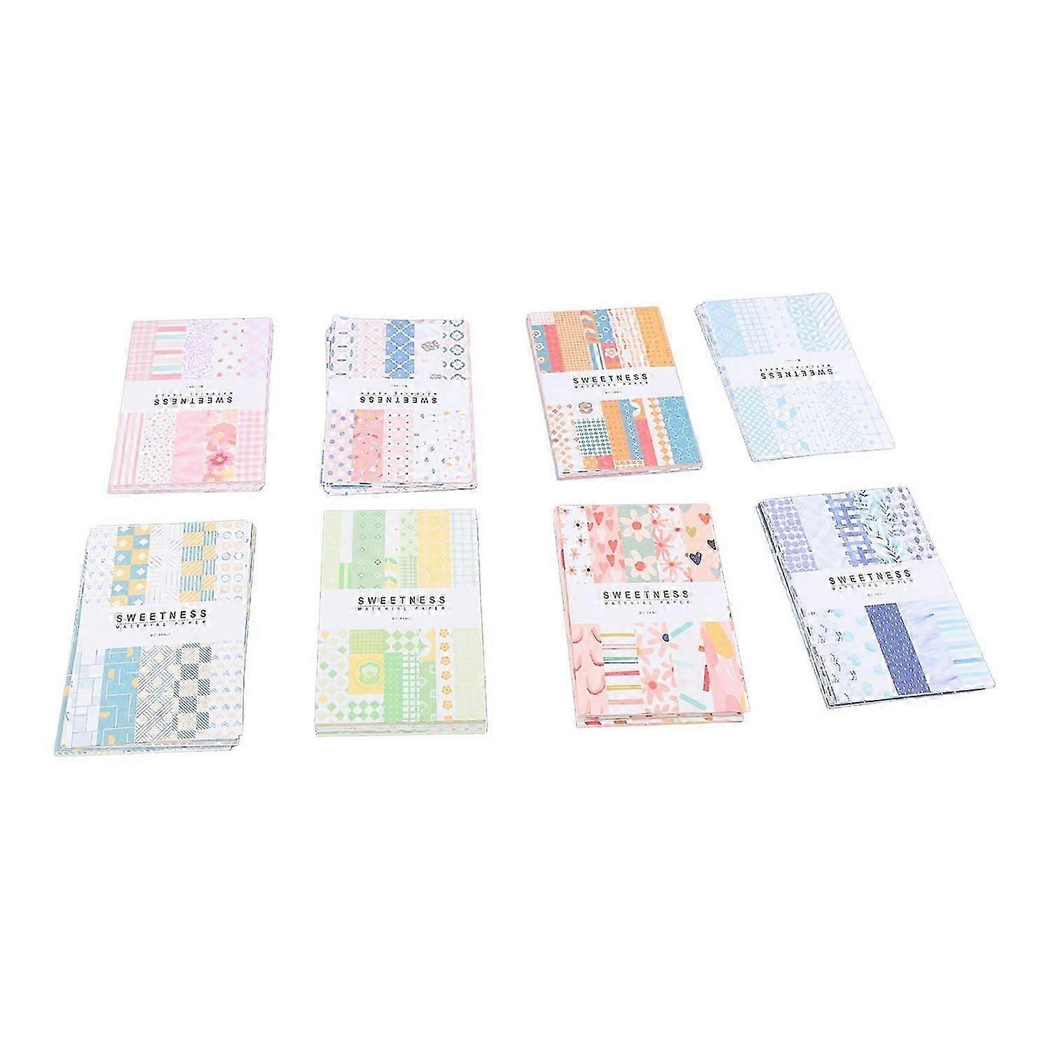 8 Bags Scrapbook Papers Elegant Retro Style Assorted Colors Widely Used Textured Papers for DIY Craf