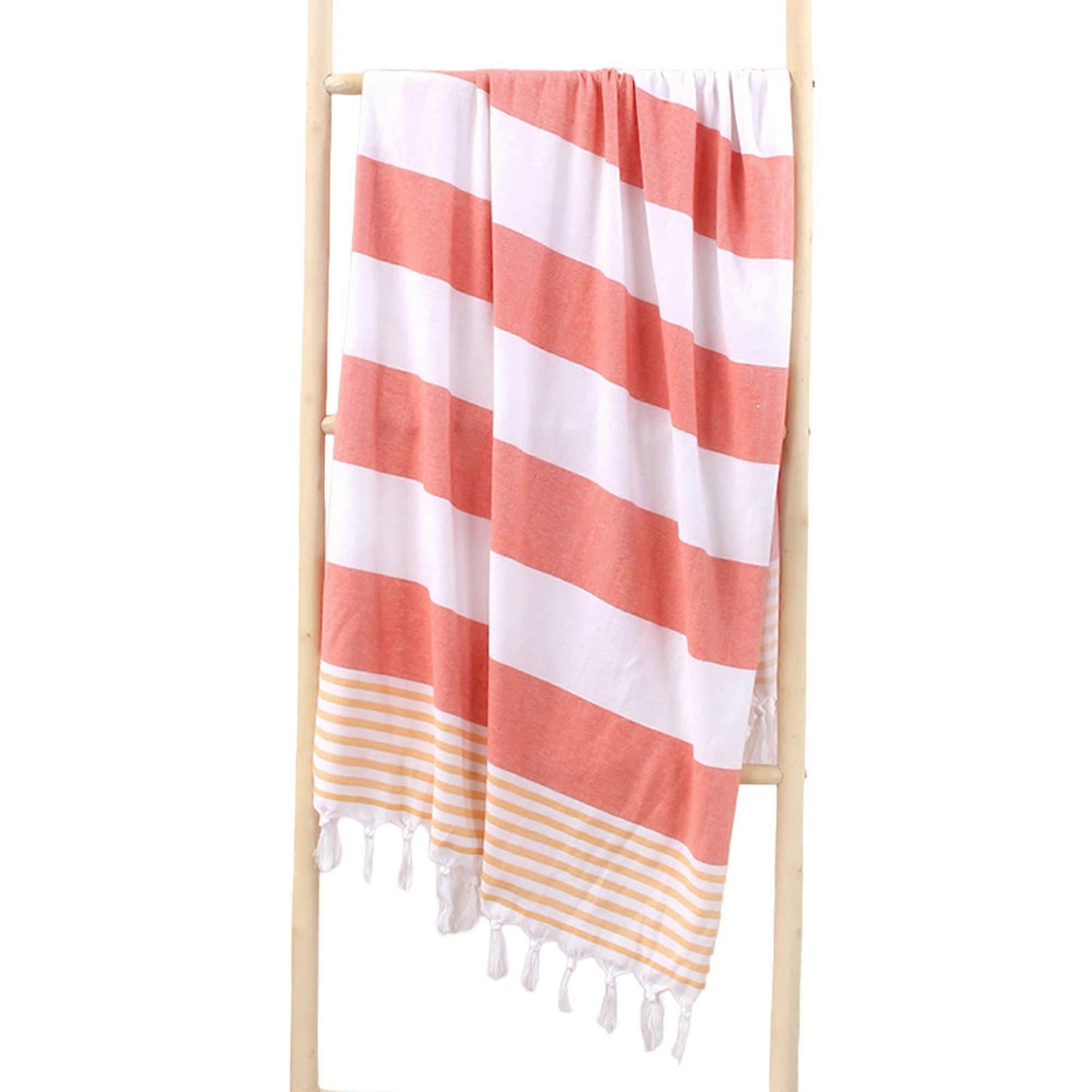 100% Cotton Beach Towel Extra Large 180cm x 90cm Lightweight QuickDrying Soft and Breathable Orange
