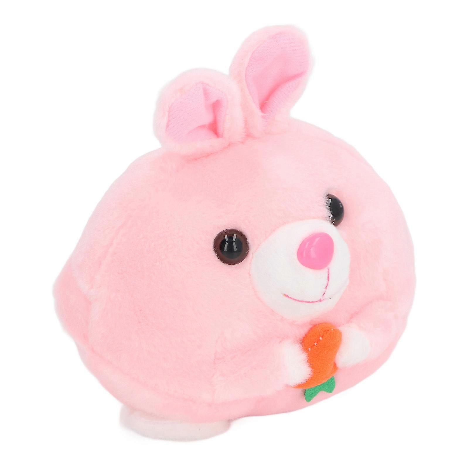 Jumping Plush Toy Remote Control Ball Baby Talking Learning Toy Interactive Bouncing Toy for Kids Pink Rabbit 