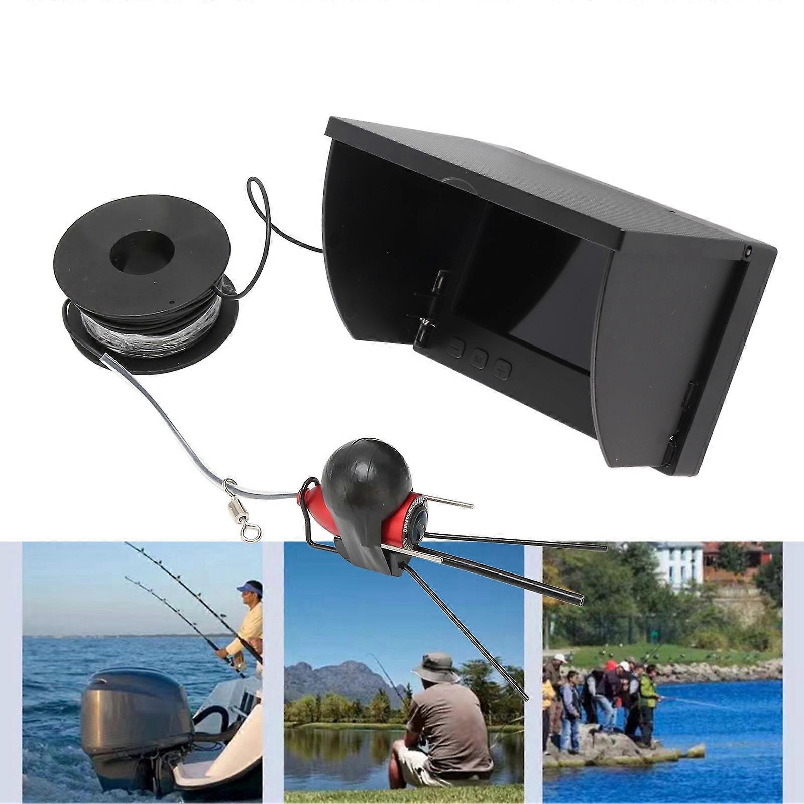 4.3 英寸 TN 高清水下钓鱼相机 IP68 防水探鱼器，带 12 个钓鱼灯