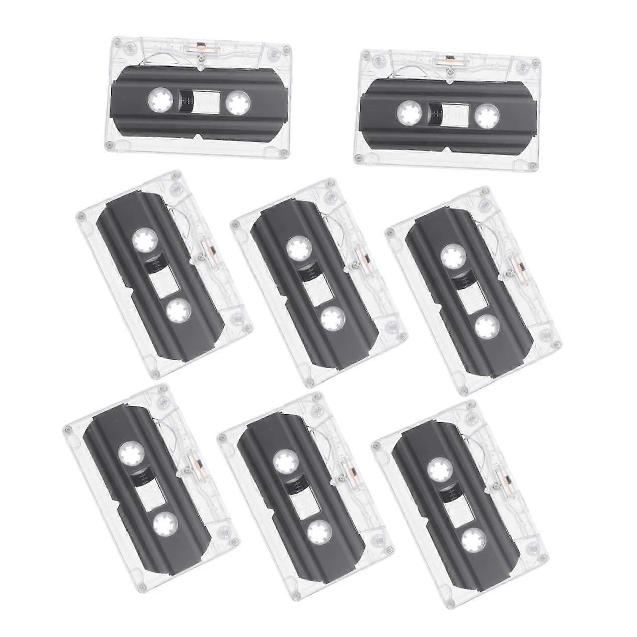 Blank Audio Cassette Tapes 8 Pack Clear Cases Magnetic Tape for Voice Recording and DIY Compatible with Cassette Players