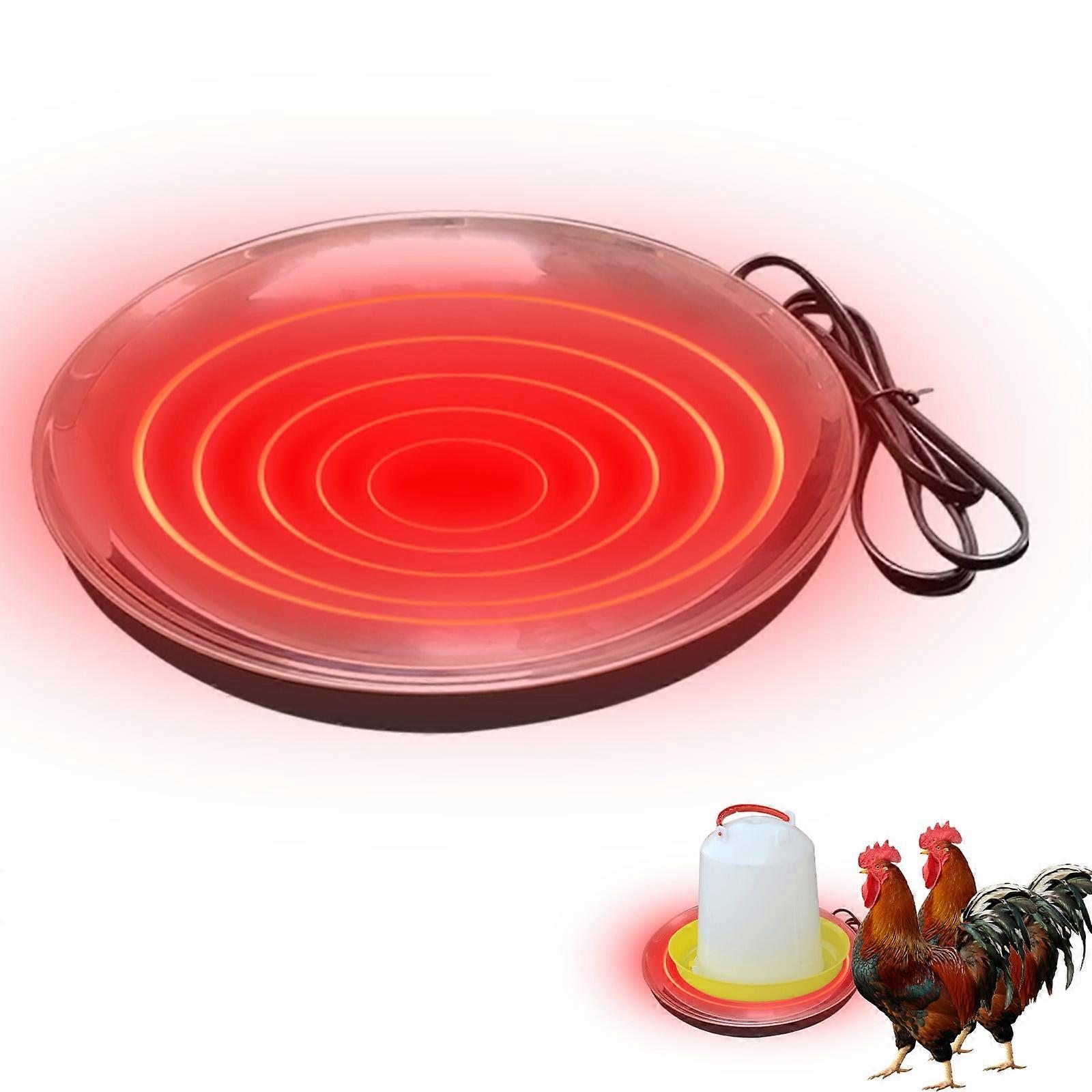 Djiypn Chicken Water Heater For Chicken Drinker, 110V Poultry Waterer Heated Base With Power Cord For Metal Drinking Fountains Chicken Coop