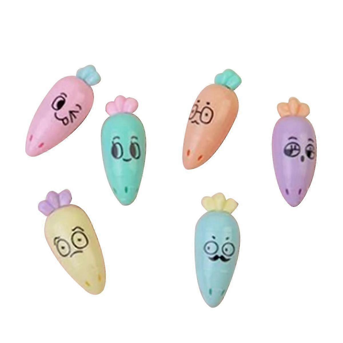 6Pcs Mini Highlighters School Markers - Comfortable Grip Multi-Function Highlighter Pens