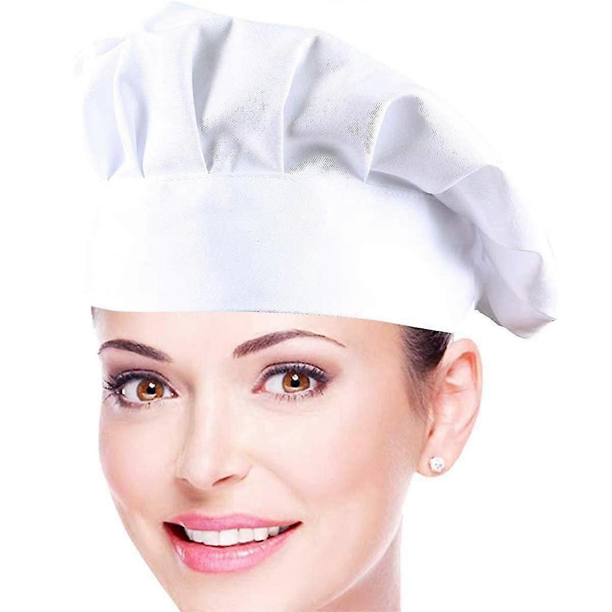 2pcs Chef Hat Elastic Adjustable Kitchen Cooking Headgear