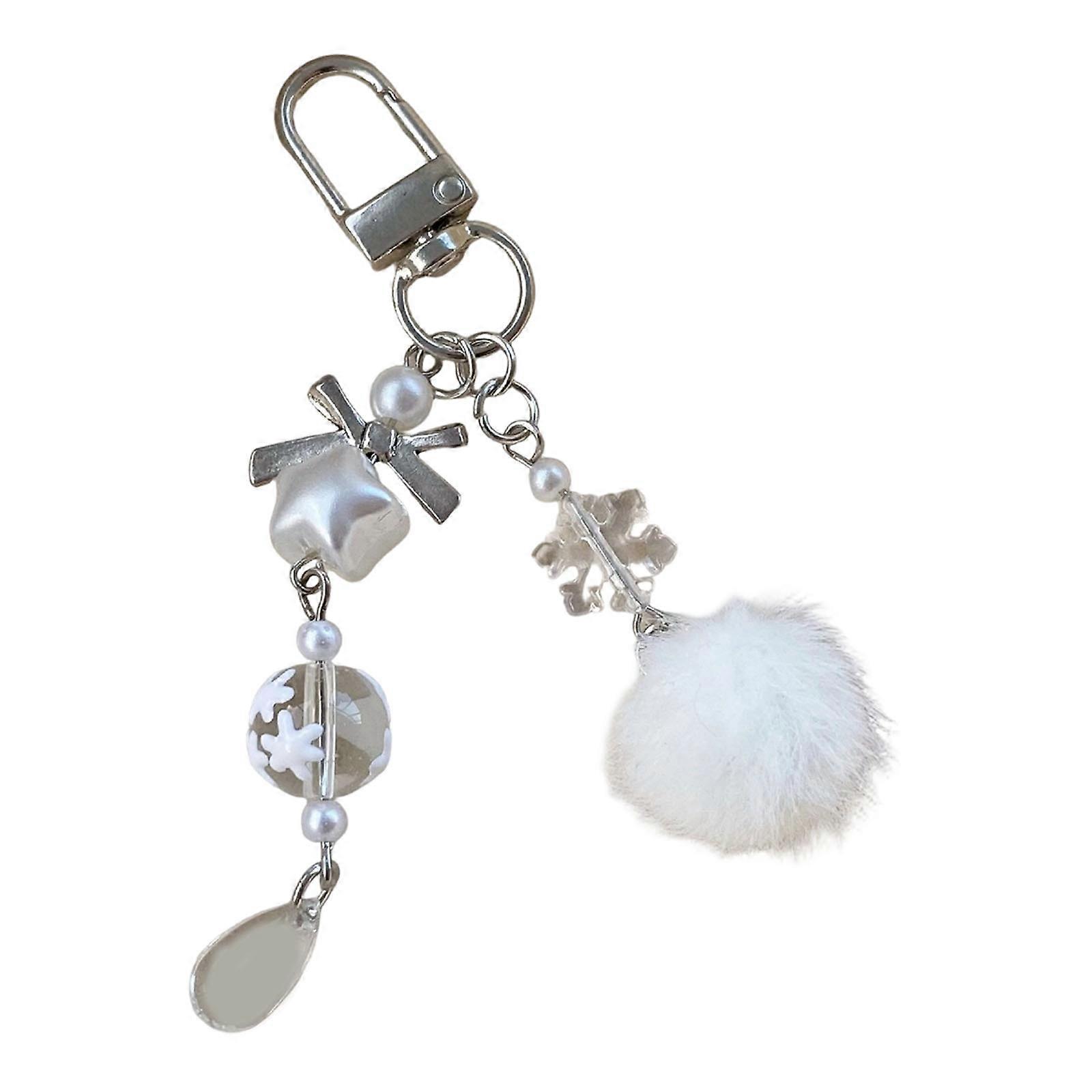 Soft Pendant Snowflake Keyring For Mobile Devices Christmas Decoration Winter Styles Multicolor