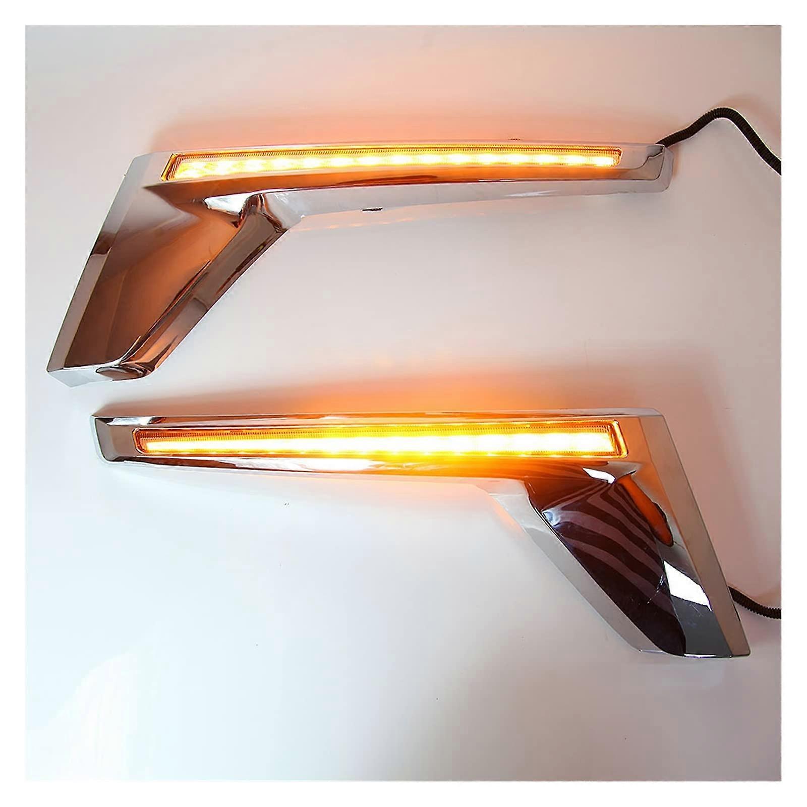 LED Mirror Indicator Turn Signal Light with Daytime Running Lamp for Toyota Land Cruiser Prado LC200 2016-2019 Yellow