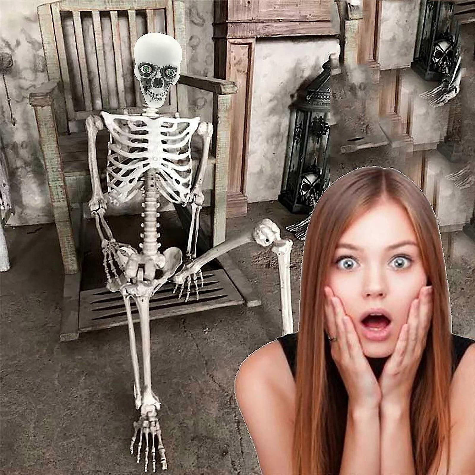 Uclet Reduced Desktop Ornament Set, Cool Halloween Decorations, Compatible with Full-Size Skeleton Prop with Movable Joints