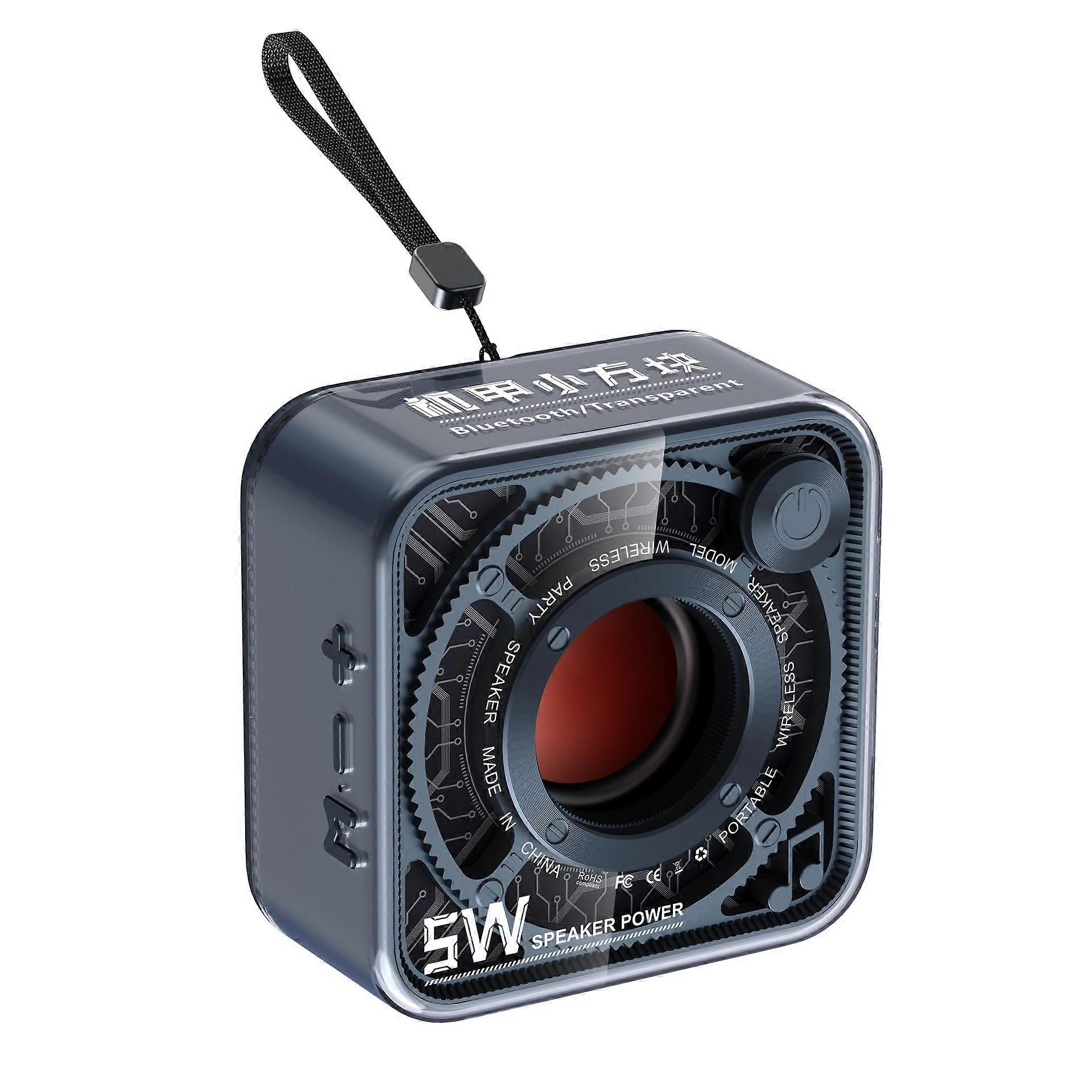 Portable Transparent Mecha Bluetooth Speaker, Mini Rechargeable Wireless Speaker