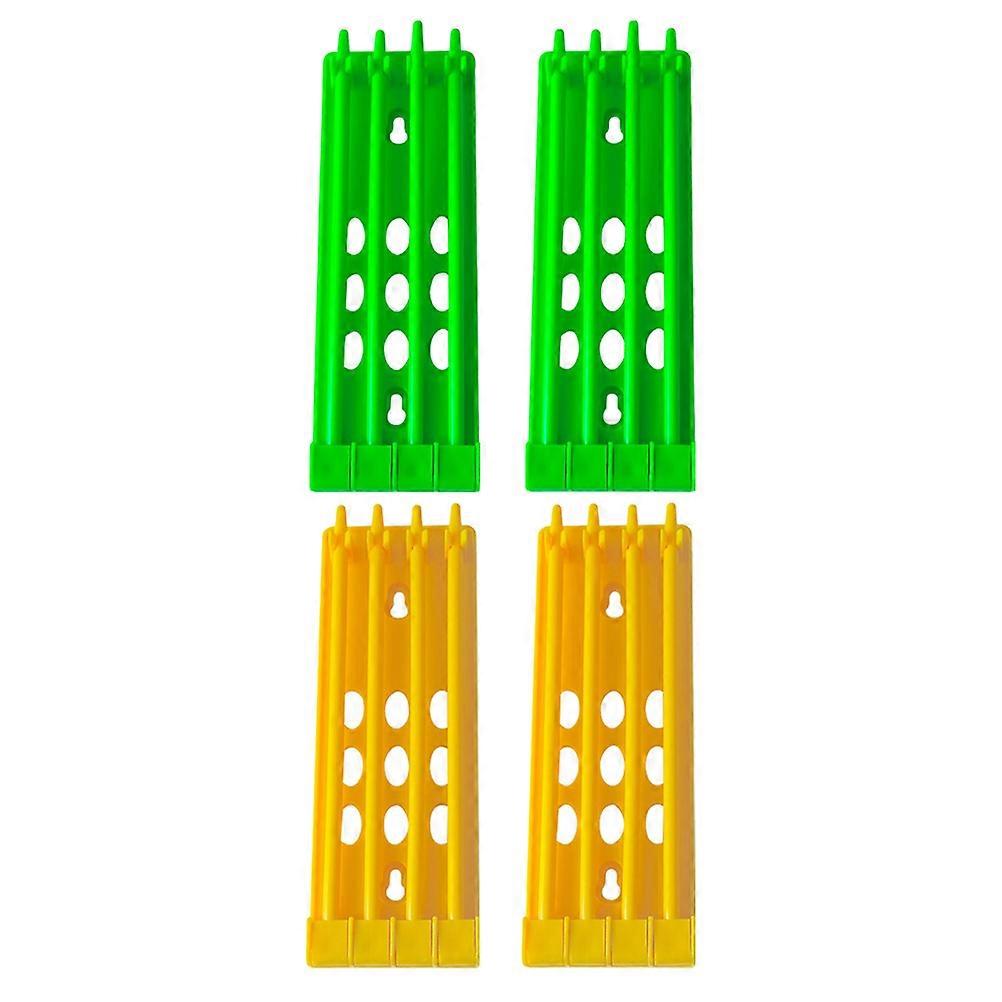 Ring Sorting Rack Chicken Leg Rings Holder Designed For Breed Management Yellow Rectangular Organization 4Pcs