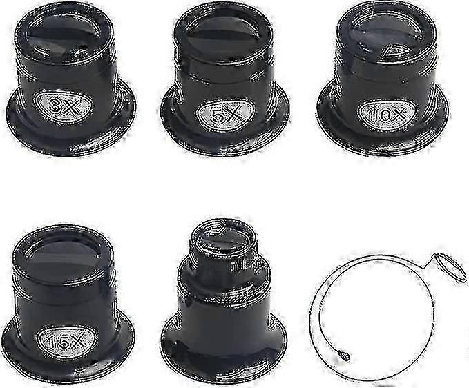 5 peças relojoeiros lupa 3x-20x joias lupa com lupa