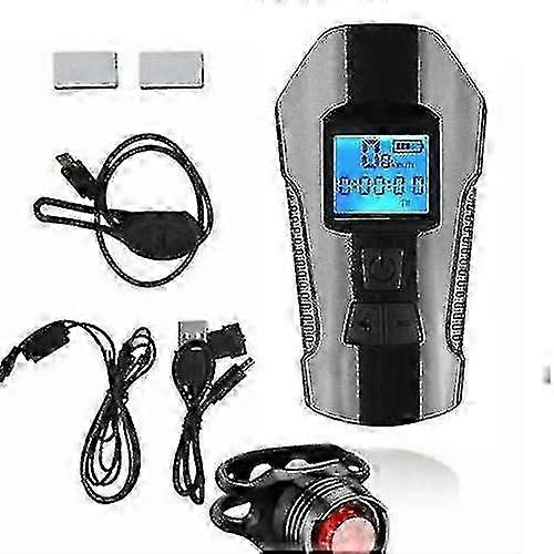 USB Rechargeable Bike Front Light & LED Headlight with Speedometer Odometer - Essential Cycle Accessory for Safety & Visibility