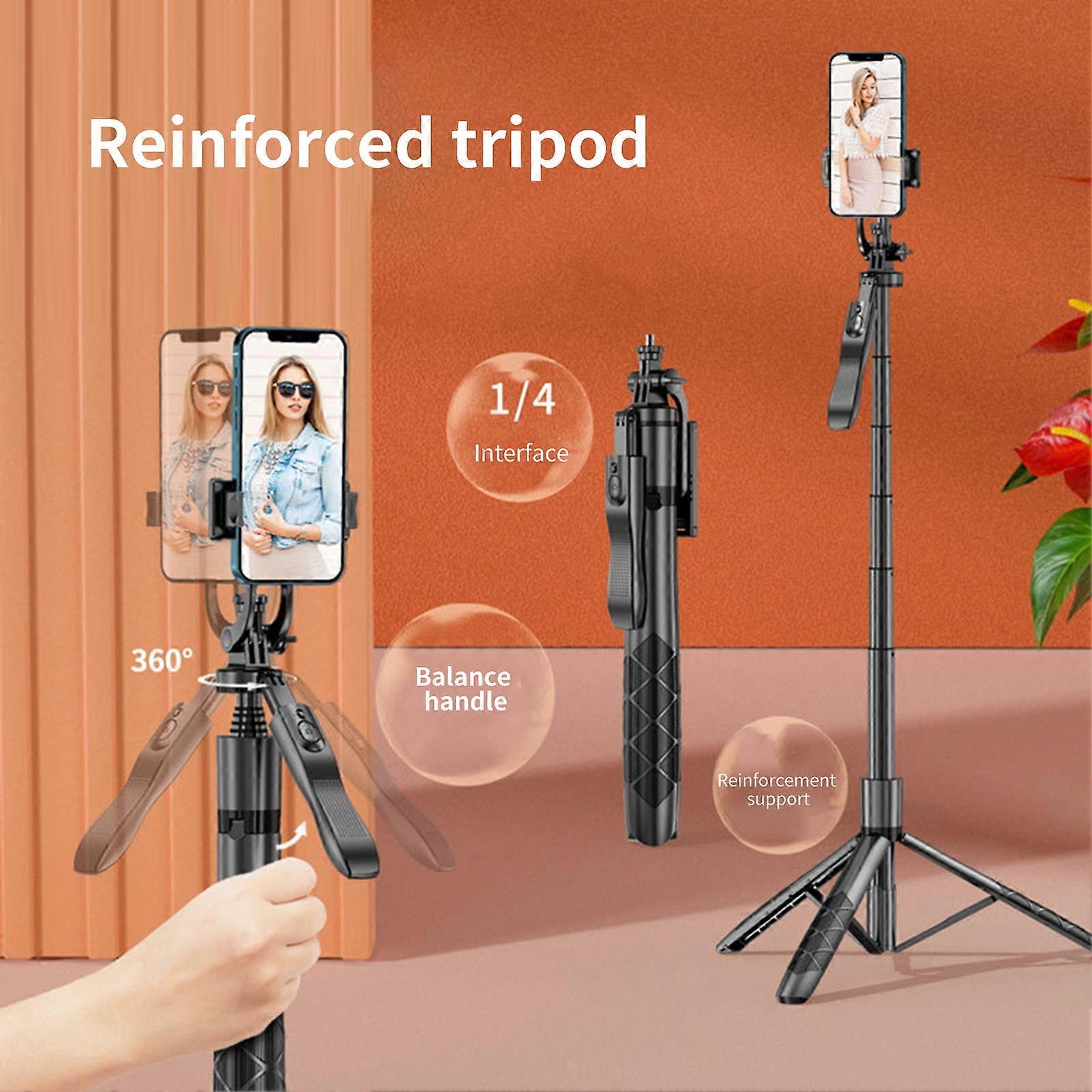 SUSUchens Wireless Selfie Stick Set, 360° Rotation, Foldable Tripod, 1530mm Extension Rod, Remote & Fill Light, compatible with Bluetooth