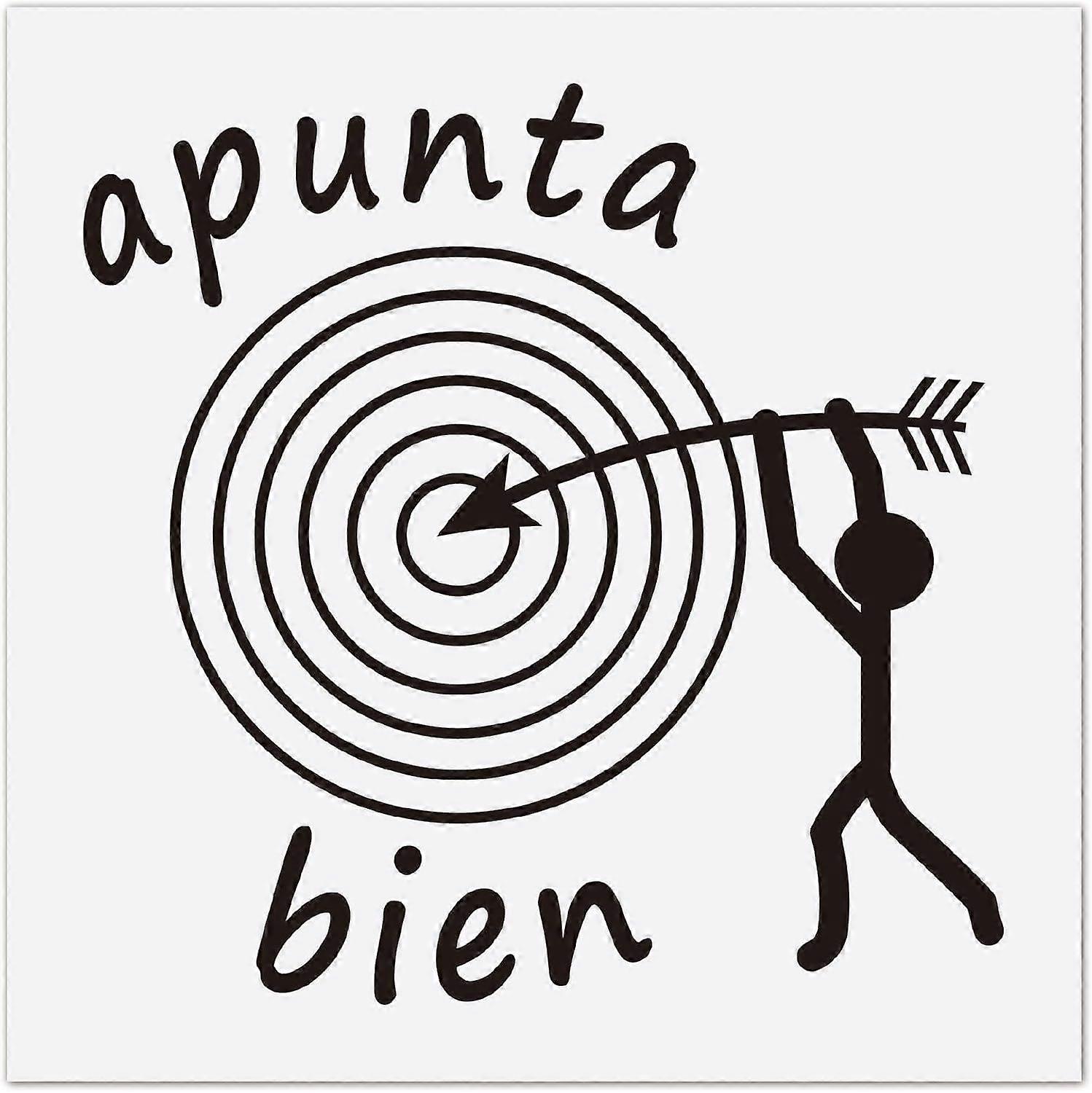 10Pcs 12x12cm Toilet Target Aiming Stickers Black Urine Target Decals 6 Loops Bullseye with Little Man Holding Arrow Pattern PVC Waterproof Stickers f